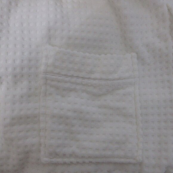KassaSpa Robe Unisex L/XL 100% Fine Ring Spun Cotton White Terry Chenille Waffle - Picture 7 of 9